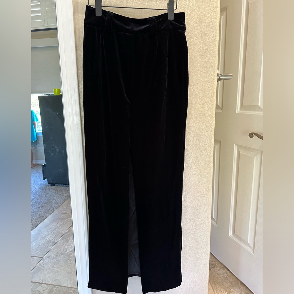 House of CB stretch black velvet skirt